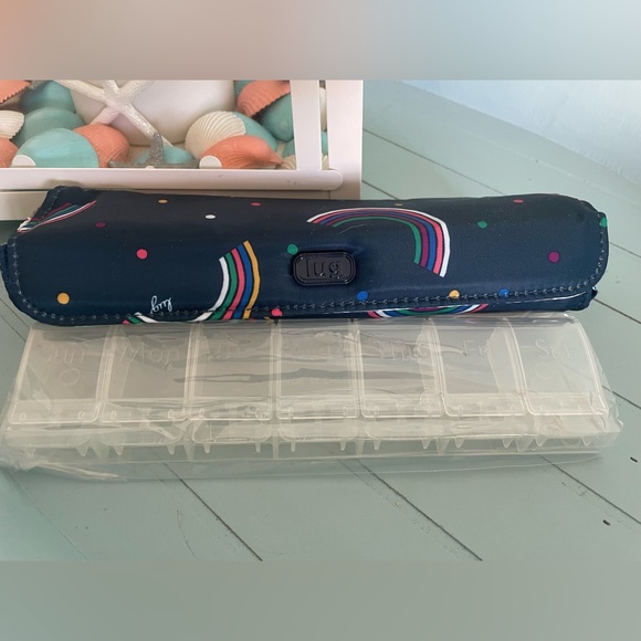 🌈 💙 NWT Lug Choo Choo Pill Organizer in Rainbow Navy 🌈💙 - Picture 2 of 8
